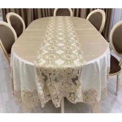 Скатерть Sahara SHA-00002888, прямоугольная, велюр, бежевая, 180x270 см Скатерть Sahara SHA-00002888, прямоугольная, велюр, бежевая, 180x270 см