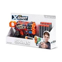 Бластер Zuru X-Shot Skins Menace Gave Over, 8 дротиков, 8+, разноцветный