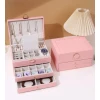 Органайзер для бижутерии, кожа, розовый 23x17x13,5 см