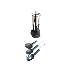 Набор кухонных принадлежностей FF-7PC-A, 7 предметов, 38-40 см, на подставке, черный/бежевый Набор кухонных принадлежностей FF-7PC-A, 7 предметов, 38-40 см, на подставке, черный/бежевый