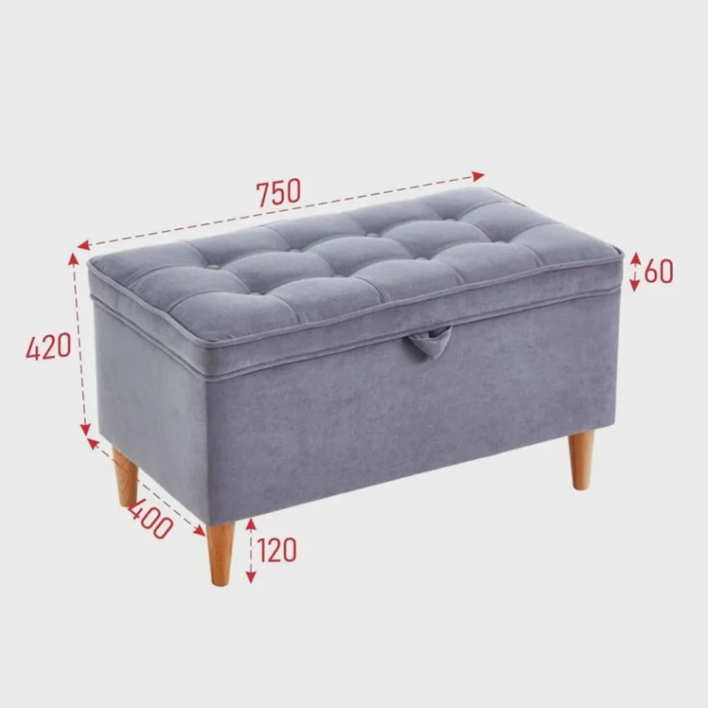 Пуфик 86, ткань, голубой, 40x35x80 см Пуфик 86, ткань, голубой, 40x35x80 см