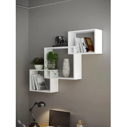 Полка настенная Art Mebel 80, ламинат, 66х96х18 см, белая Полка настенная Art Mebel 80, ламинат, 66х96х18 см, белая