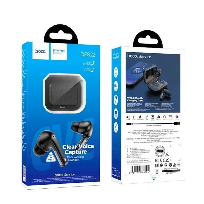 Беспроводные наушники Hoco DES22 Black