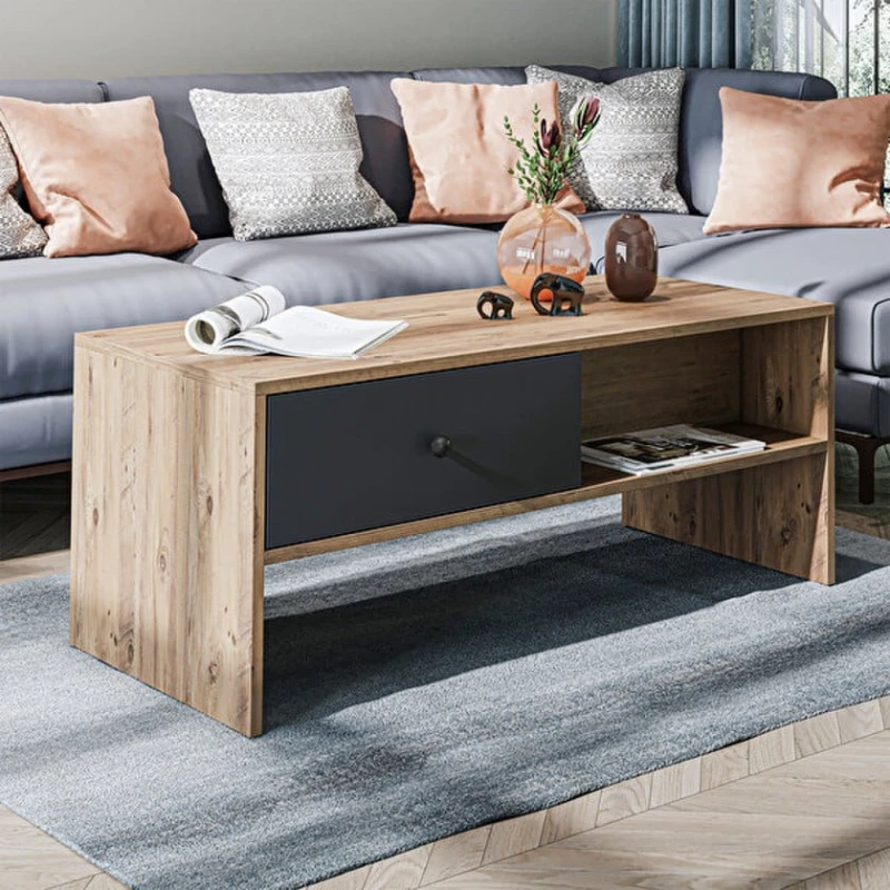 Журнальный стол Ev Plus ev_12116055, ЛДСП, антрацит, коричневый, 110x50x45 см Журнальный стол Ev Plus ev_12116055, ЛДСП, антрацит, коричневый, 110x50x45 см