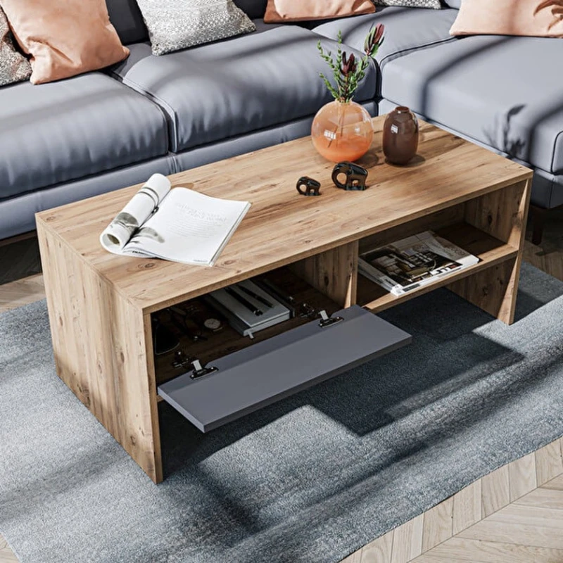 Журнальный стол Ev Plus ev_12116055, ЛДСП, антрацит, коричневый, 110x50x45 см Журнальный стол Ev Plus ev_12116055, ЛДСП, антрацит, коричневый, 110x50x45 см