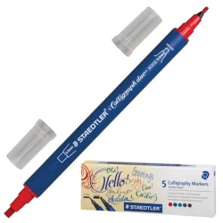 Маркеры каллиграфичекие Staedtler, двухсторонние, 5 цветов