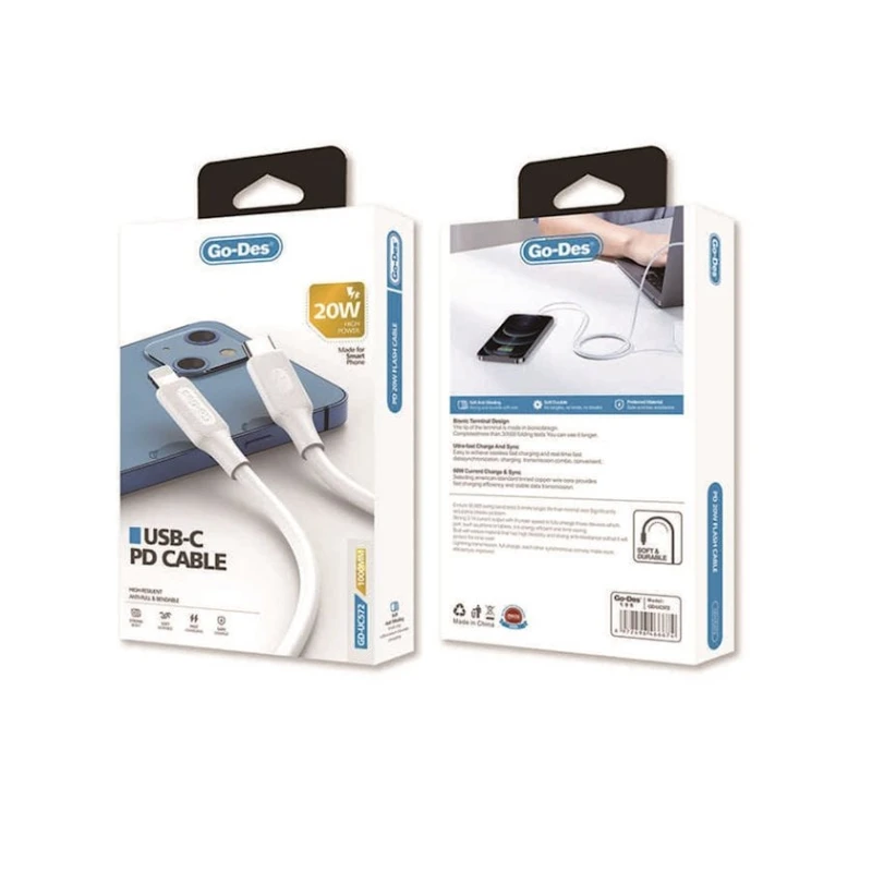 USB kabel Go-Des GD-UC572 Type-C to Lightning White