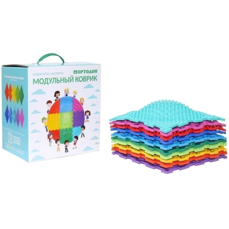 Ортопедический коврик Ортодон Ассорти 10, разные цвета, 10 модулей, с 3-х лет, 125x50 см, ПВХ, 2.4 кг Ортопедический коврик Ортодон Ассорти 10, разные цвета, 10 модулей, с 3-х лет, 125x50 см, ПВХ, 2.4 кг
