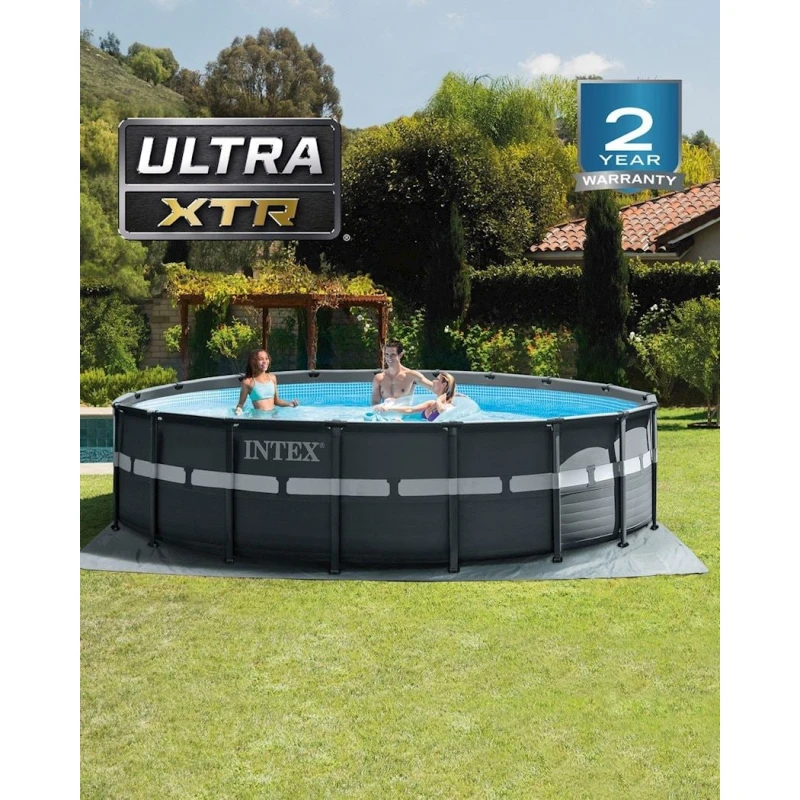 Бассейн Intex 26330NP для взрослых, каркасный, круглый, 549x549x132 см, объем 26423л, серый Бассейн Intex 26330NP для взрослых, каркасный, круглый, 549x549x132 см, объем 26423л, серый