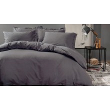 Yataq dəsti Yataş Plain, yorğan üzü 200x220 sm, mələfə 160x200 sm, yastıq üzü 50x70 sm (2 əd), ikinəfərlik, pambıq, qara