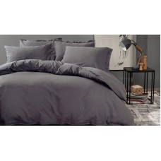 Yataq dəsti Yataş Plain, yorğan üzü 200x220 sm, mələfə 160x200 sm, yastıq üzü 50x70 sm (2 əd), ikinəfərlik, pambıq, qara