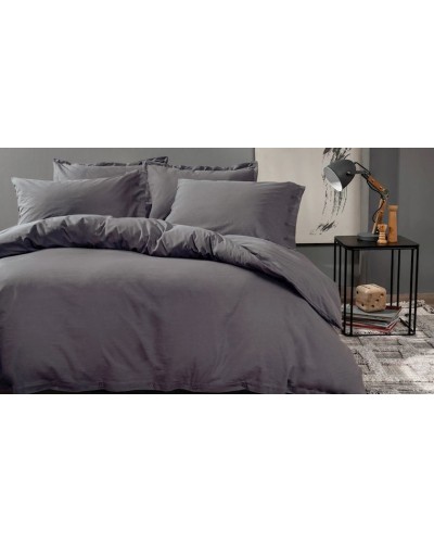 Yataq dəsti Yataş Plain, yorğan üzü 200x220 sm, mələfə 160x200 sm, yastıq üzü 50x70 sm (2 əd), ikinəfərlik, pambıq, qara