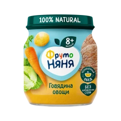 Tərəvəz-ətli püre ФрутоНяня Говядина с Овощами, 100 q