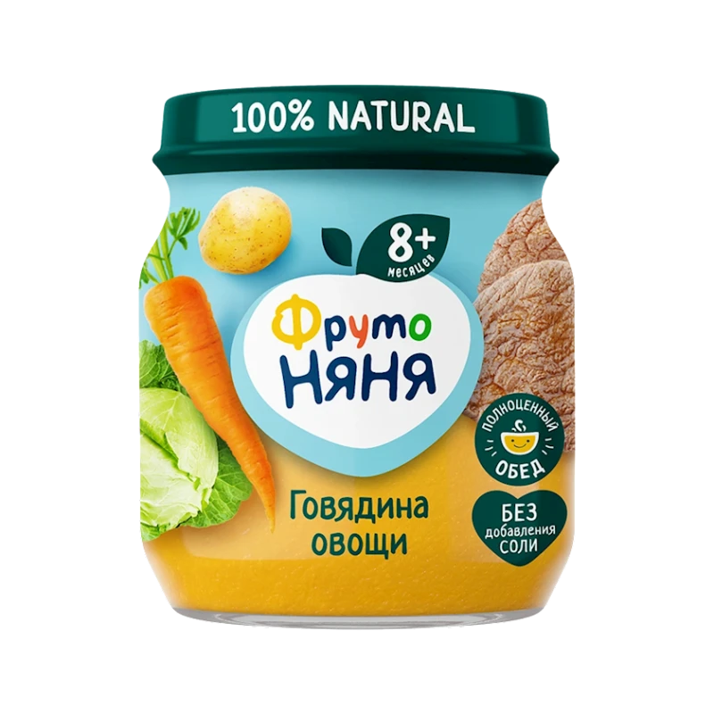 Овоще-мясное пюре ФрутоНяня Говядина с Овощами, 100 г