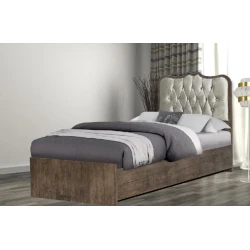 Односпальная кровать Art_tek_yataq 12, ламинат, коричневая, 200x90x101 см