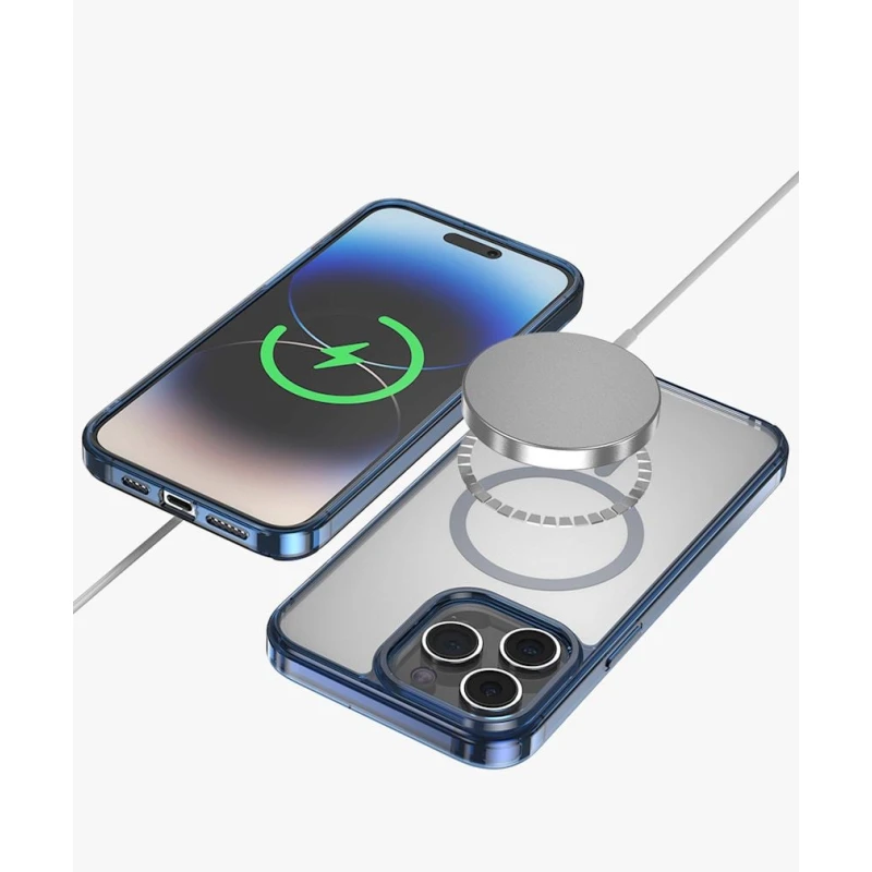 Чехол Keephone Hybrid Pro MagSafe для Apple iPhone 15 Pro Max, Синий