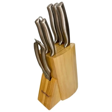 Bıçaq dəsti Haus Roland HR601-2, paslanmayan polad, gümüşü/qəhvəyi, 8 əşya Bıçaq dəsti Haus Roland HR601-2, paslanmayan polad, gümüşü/qəhvəyi, 8 əşya