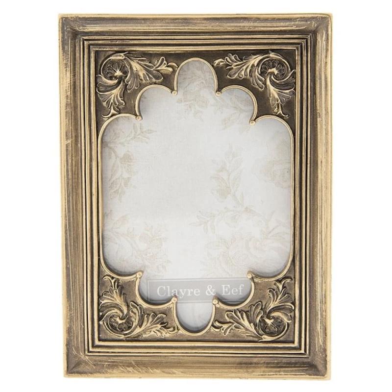 Фоторамка Clayre & Eef 2F0561, 10x15 см, золотистый Фоторамка Clayre & Eef 2F0561, 10x15 см, золотистый