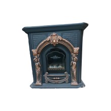 Soba-kamin Behkaran Ks0160, metal/bürünc, qara/qızılı, 92x88x36 sm