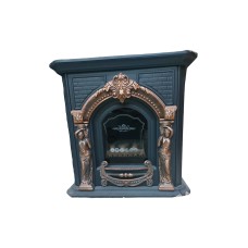 Soba-kamin Behkaran Ks0160, metal/bürünc, qara/qızılı, 92x88x36 sm