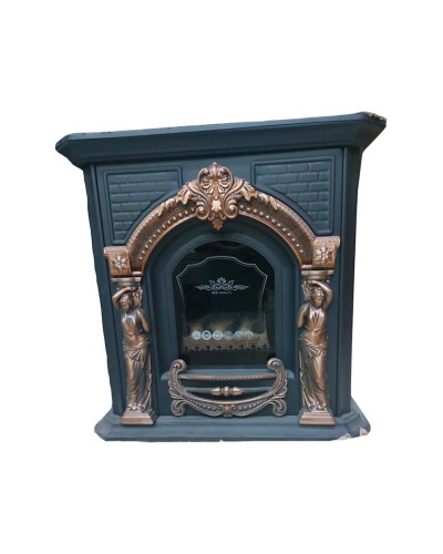 Soba-kamin Behkaran Ks0160, metal/bürünc, qara/qızılı, 92x88x36 sm