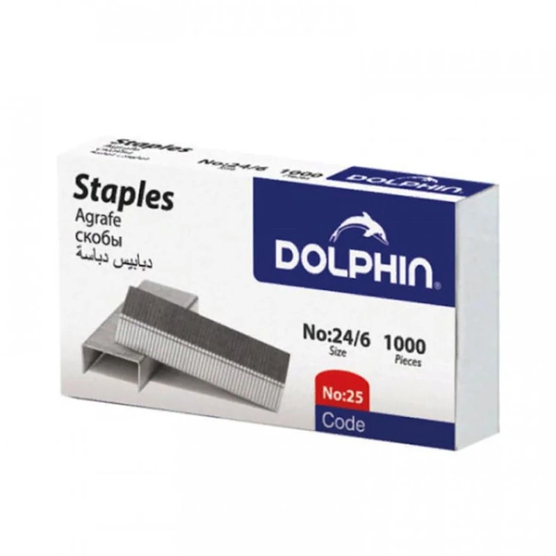 Скобы Dolphin, 25, №24/6, 1000 шт Скобы Dolphin, 25, №24/6, 1000 шт