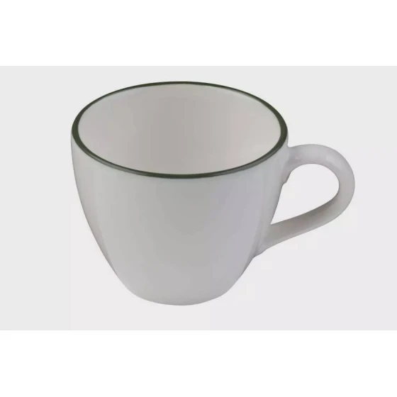 Чашка ID-Fine Modest Green Alzar, фарфор, белая/зеленая, 200 мл