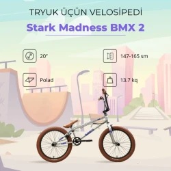 Velosiped Stark Madness BMX 2, gümüşü/qəhvəyi, 20