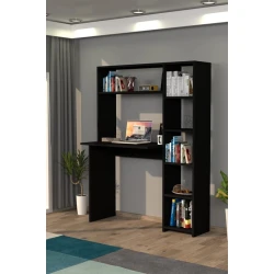 Письменный стол ev_12116168, ламинат, черный, 110x30x140 см