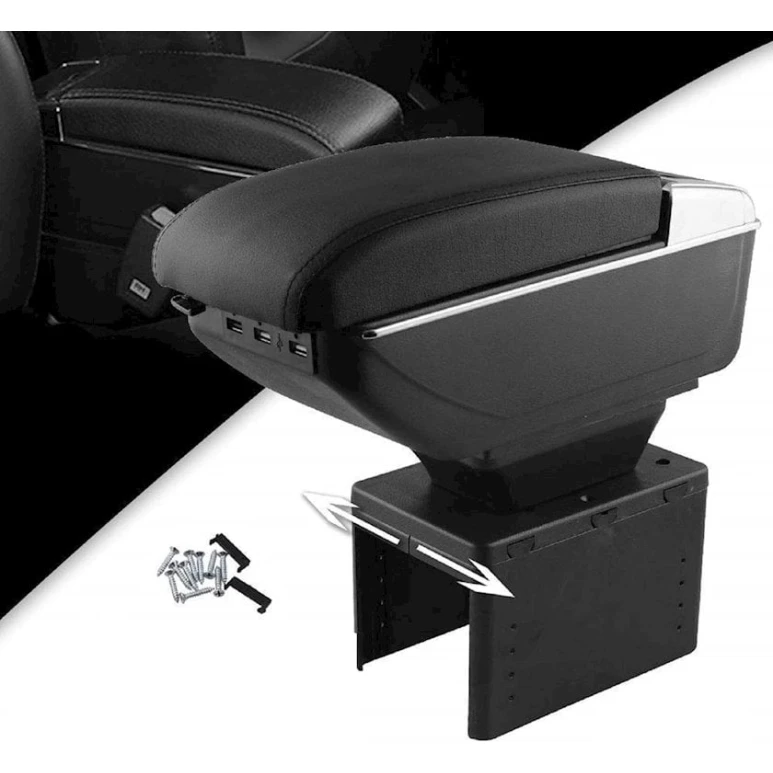 Avtomobil üçün qoltuqaltı Tocsho Armrest Box, qara