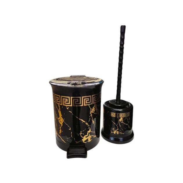 Ведро для ванной и ерш для унитаза, пластиковое, ведро 20x21 см, ерш 40x10 см Ведро для ванной и ерш для унитаза, пластиковое, ведро 20x21 см, ерш 40x10 см