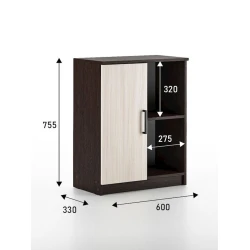 Tumba 60x33x75.5 sm, LDSP, Ağ/Qəhvəyi