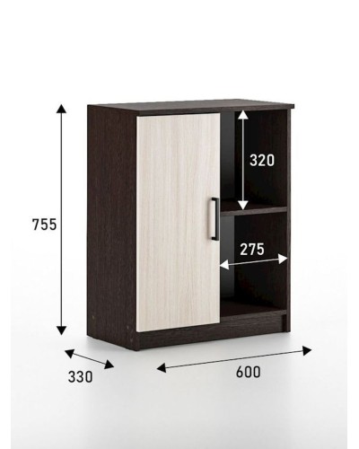 Tumba 60x33x75.5 sm, LDSP, Ağ/Qəhvəyi