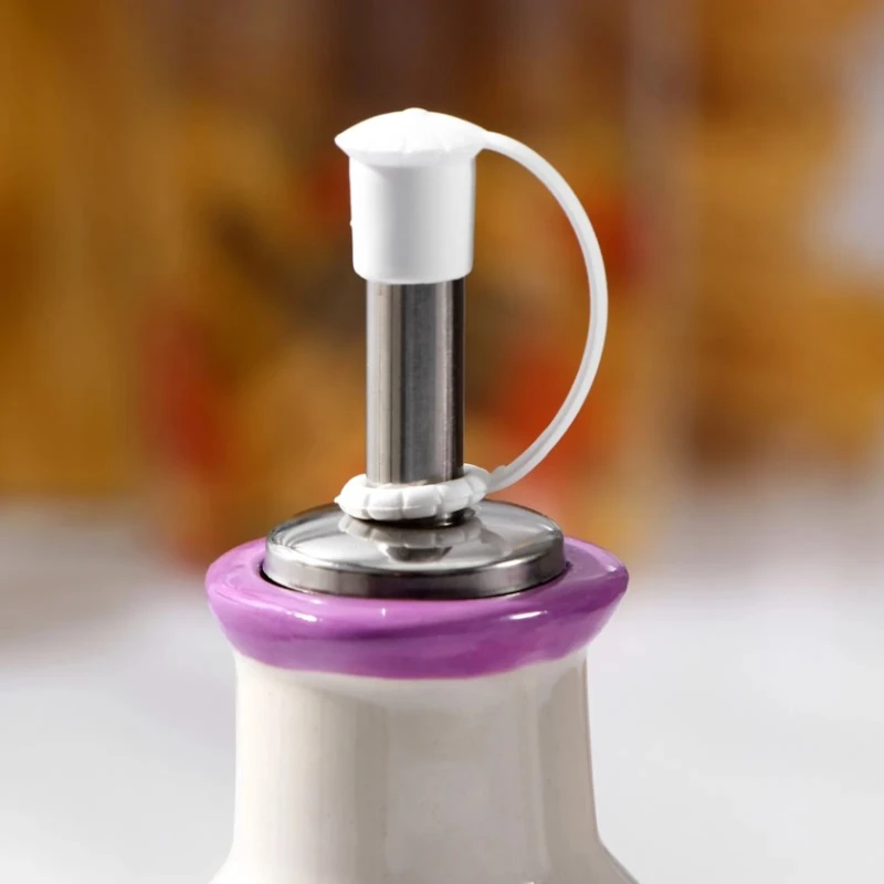 Qab dəsti yağ və sirkə üçün, şüşə, ağ/bənövşəyi, 2 əd