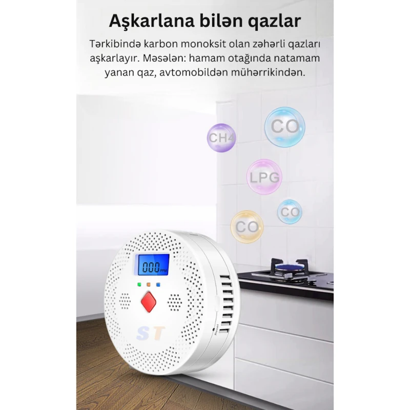 Детектор угарного газа Tuya Wi-Fi Белый Детектор угарного газа Tuya Wi-Fi Белый