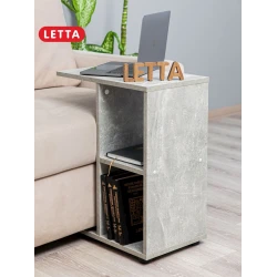 Журнальный столик Letta Beton, 60х30х47 см, ЛДСП, серый