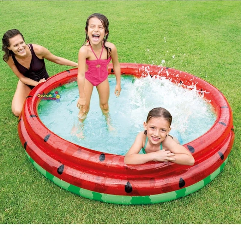 Надувной бассейн Intex H58225588448NP, 168x38 см, 581 л, красный/зеленый