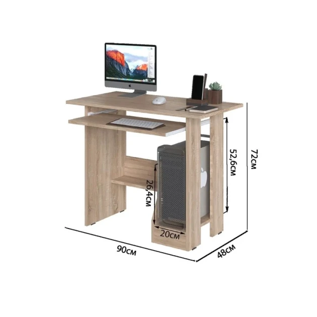 Компьютерный стол Art Mebel Art_Komp_Masası 201, коричневый, 75x90x50 см