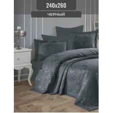 Örtük və yastıq üzü dəsti Gardines, örtük 260x240 sm, yastıq üzü 50x70 sm 2 ədəd, ikinəfərlik, polyester, qara - RB_210967_008