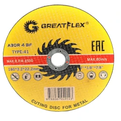 Диск отрезной Greatflex 180X3.0X22.2 мм Диск отрезной Greatflex 180X3.0X22.2 мм