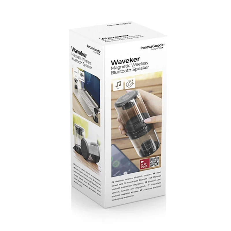 Портативная колонка InnovaGoods Pack of 2 Magnetic Wireless Speakers, Black Портативная колонка InnovaGoods Pack of 2 Magnetic Wireless Speakers, Black