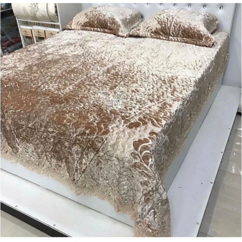 Örtük və yastıq üzü dəsti MiraNova SF-569, ikinəfərlik, qəhvəyi, 230x250/50x70 sm