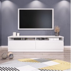 TV üçün tumba Ev Plus Yurupa, LDSP, ağ, 150x40x38 sm