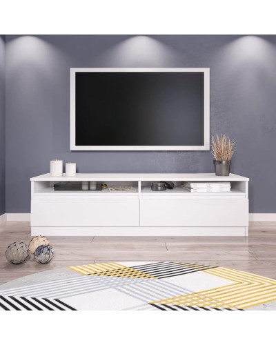 TV üçün tumba Ev Plus Yurupa, LDSP, ağ, 150x40x38 sm