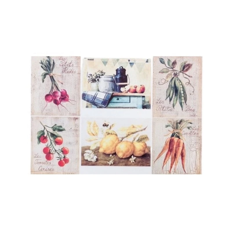 Набор карт для декупажа Овощи, A4, 54г/м2, 5 шт Набор карт для декупажа Овощи, A4, 54г/м2, 5 шт