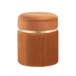 Пуфик 53, ткань, оранжевый, 40x35x35 см