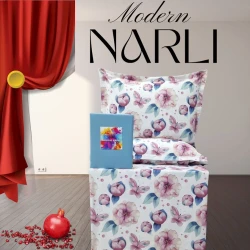 Комплект постельного белья Narlı 1159, пододеяльник 200x220 см, простыня 240х260 см, наволочки 50х70 см, двуспальный, хлопок, разноцветный