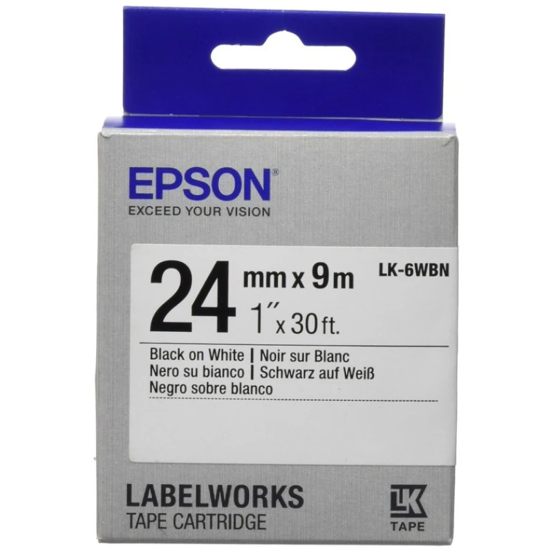 Лента Epson Tape LK-6WBN Std 24/9 (C53S656006) Black/White Лента Epson Tape LK-6WBN Std 24/9 (C53S656006) Black/White