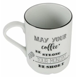 Кружка Porland Be Happy, фарфор, белая, 345 мл Кружка Porland Be Happy, фарфор, белая, 345 мл