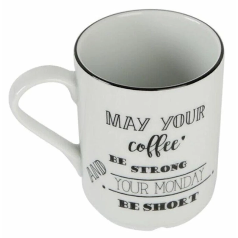 Krujka Porland Be Happy, farfor, ağ, 345 ml Krujka Porland Be Happy, farfor, ağ, 345 ml